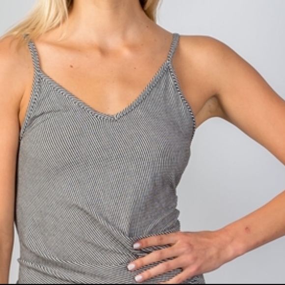 STRIPED RUCHED MIDI DRESS - Picture 4 of 4